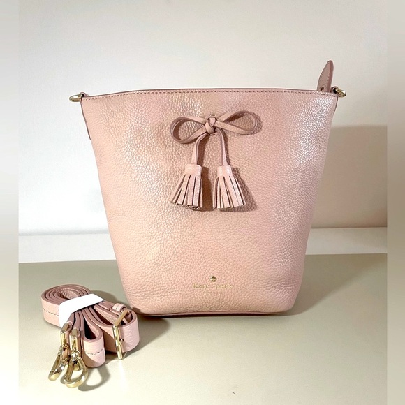 kate spade Handbags - Kate Spade Small Leather Bucket Bag/ Crossbody Smoke Rose
